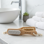 Naturalna szczotka do stóp z pumeksem – drewniana, dwustronna